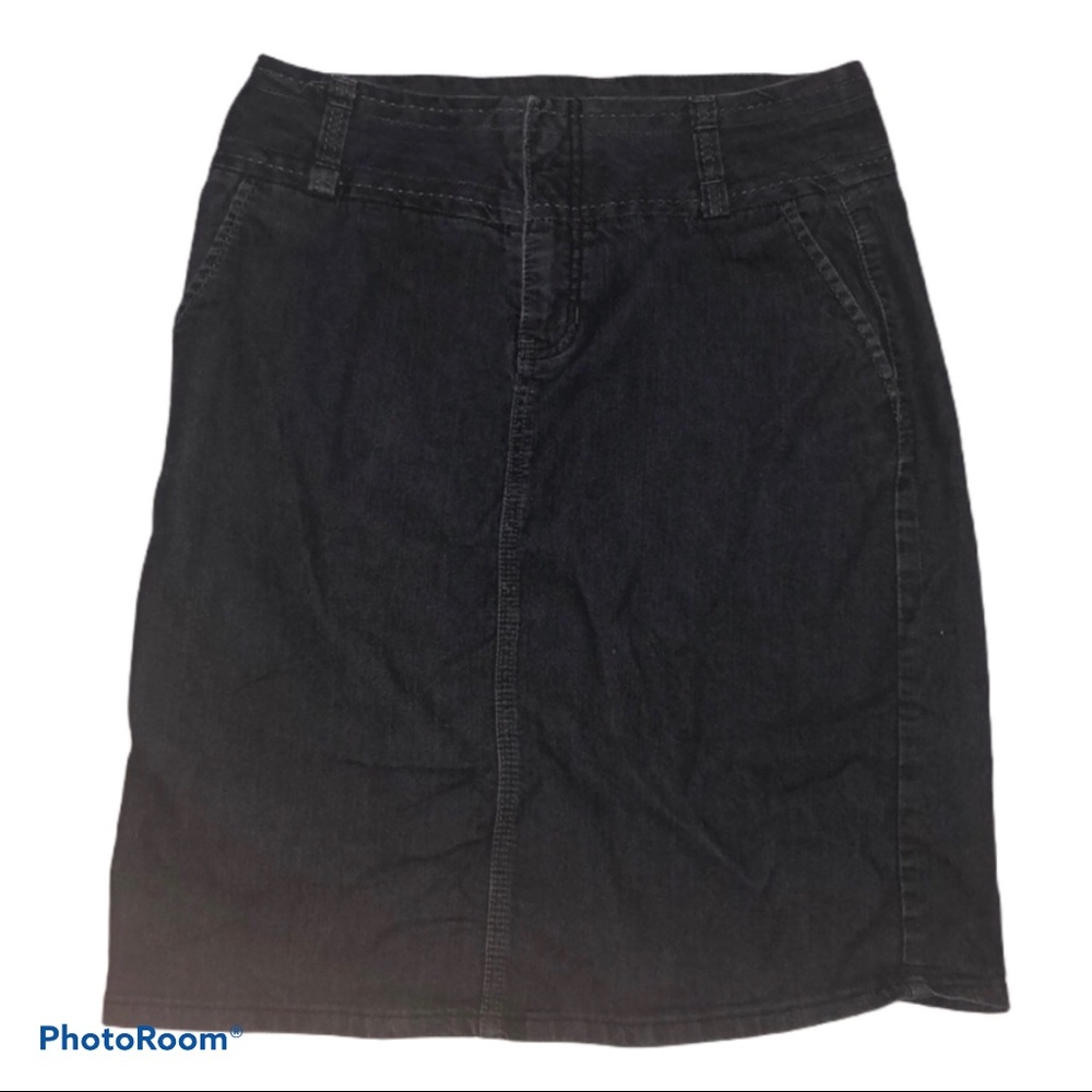 Dark Denim Knee Length Skirt